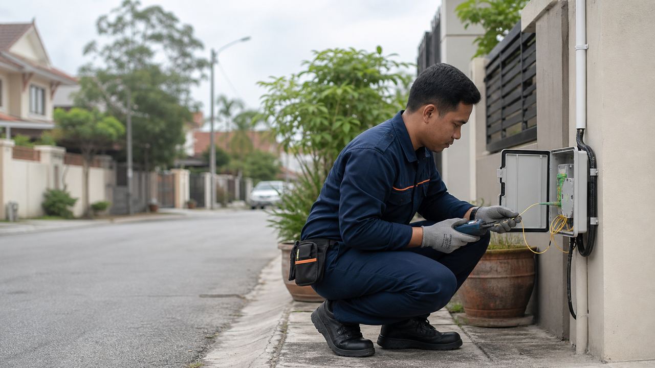Juruteknik PAYUNG menjalankan pemeriksaan fibre